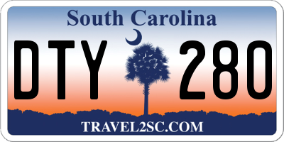 SC license plate DTY280