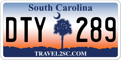 SC license plate DTY289