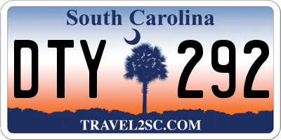 SC license plate DTY292