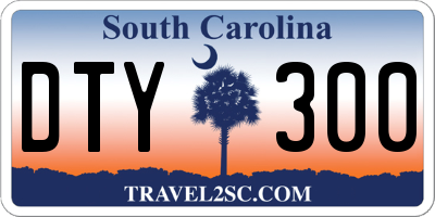 SC license plate DTY300
