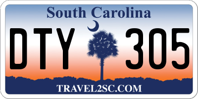 SC license plate DTY305