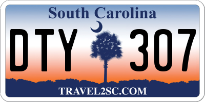 SC license plate DTY307