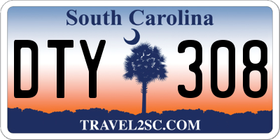 SC license plate DTY308