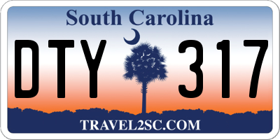 SC license plate DTY317
