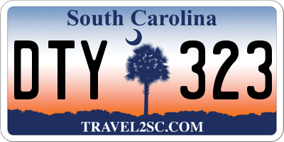 SC license plate DTY323