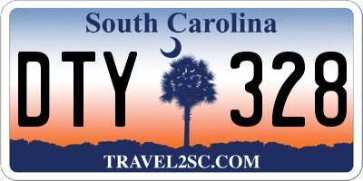 SC license plate DTY328