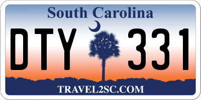 SC license plate DTY331