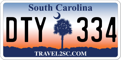 SC license plate DTY334