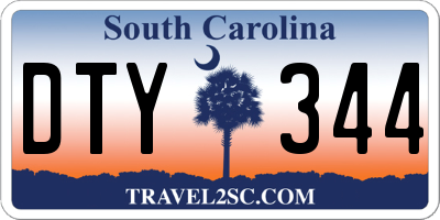 SC license plate DTY344