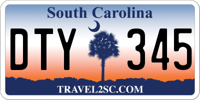 SC license plate DTY345