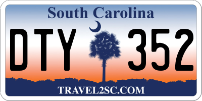 SC license plate DTY352