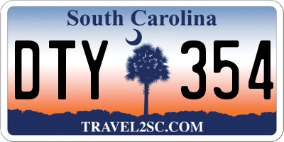 SC license plate DTY354