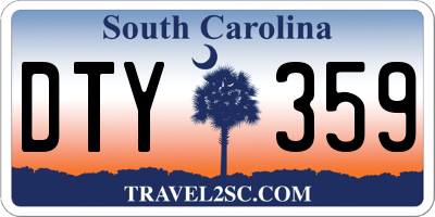 SC license plate DTY359