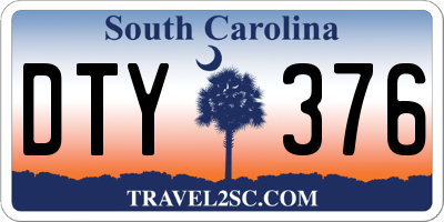 SC license plate DTY376