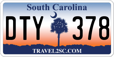 SC license plate DTY378