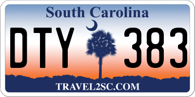 SC license plate DTY383
