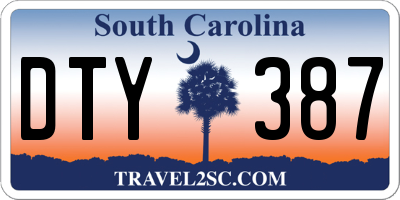 SC license plate DTY387
