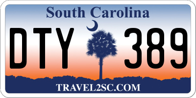 SC license plate DTY389