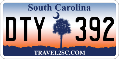 SC license plate DTY392