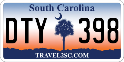 SC license plate DTY398
