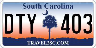 SC license plate DTY403