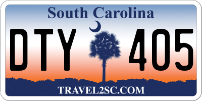 SC license plate DTY405
