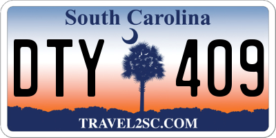 SC license plate DTY409