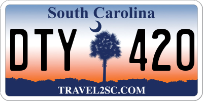 SC license plate DTY420