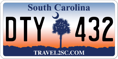 SC license plate DTY432