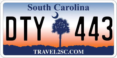 SC license plate DTY443