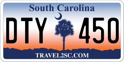 SC license plate DTY450
