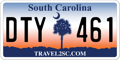 SC license plate DTY461
