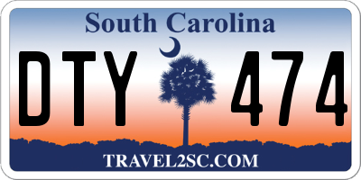 SC license plate DTY474