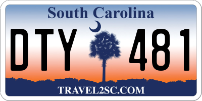 SC license plate DTY481