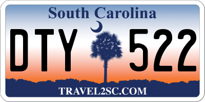 SC license plate DTY522