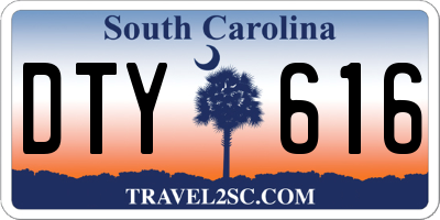 SC license plate DTY616