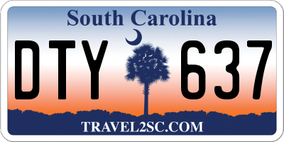 SC license plate DTY637