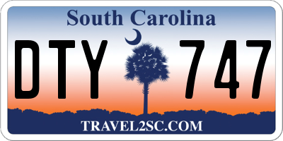 SC license plate DTY747