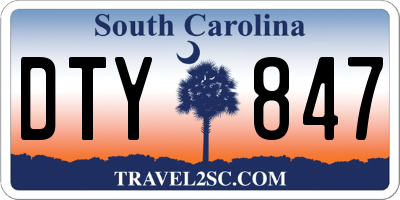 SC license plate DTY847