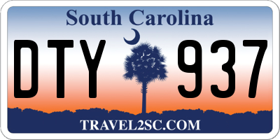 SC license plate DTY937