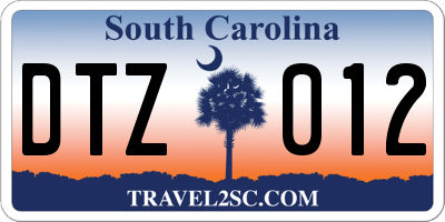 SC license plate DTZ012