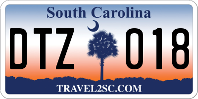SC license plate DTZ018