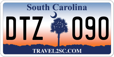 SC license plate DTZ090