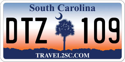 SC license plate DTZ109