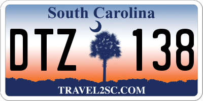 SC license plate DTZ138