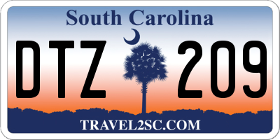 SC license plate DTZ209