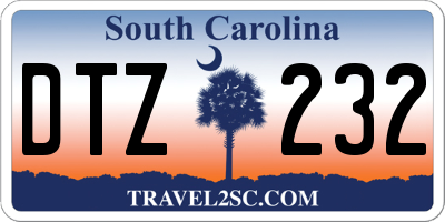 SC license plate DTZ232