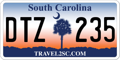 SC license plate DTZ235