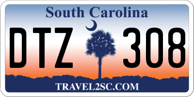 SC license plate DTZ308