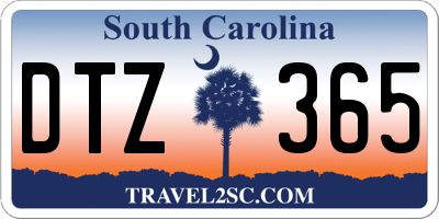 SC license plate DTZ365